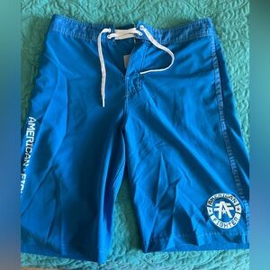 Blue American Fighter Swim Shorts
